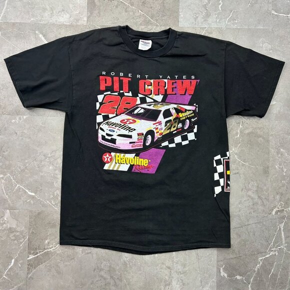 Vintage Havoline Racing Graphic Tee Mens XL Robert Yates Nascar Pit Crew Ford - Picture 1 of 7